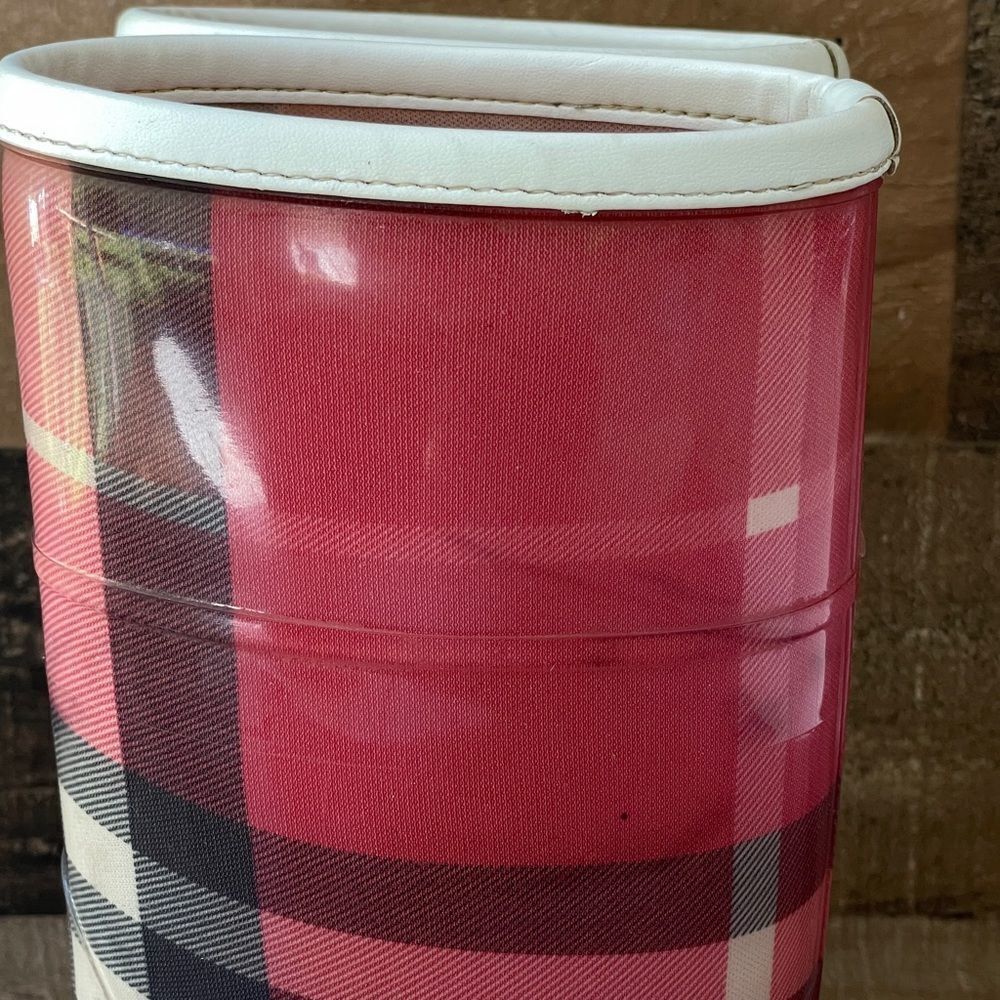 Burberry Nova Check Red Rain Boots Size 36/6 - Picture 12 of 13